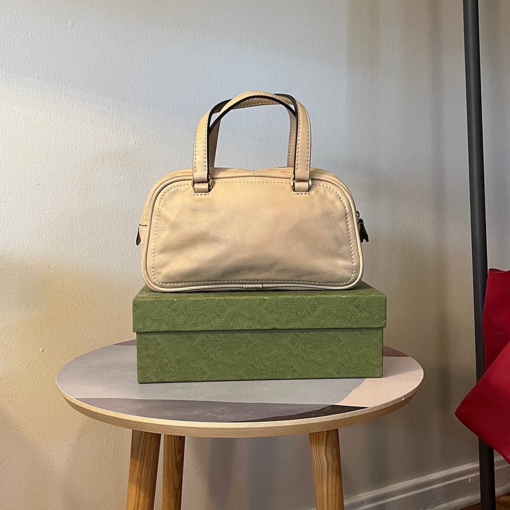 Vintage Loewe Nappa Leather Cream / Light Pink Mini Anagram Boston bag. - Picture 12 of 13